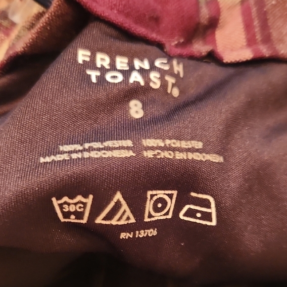 French Toast Plaid Uniform Skirt With Shorts Underneath Size 8 Adjustable Waist - Picture 4 of 5